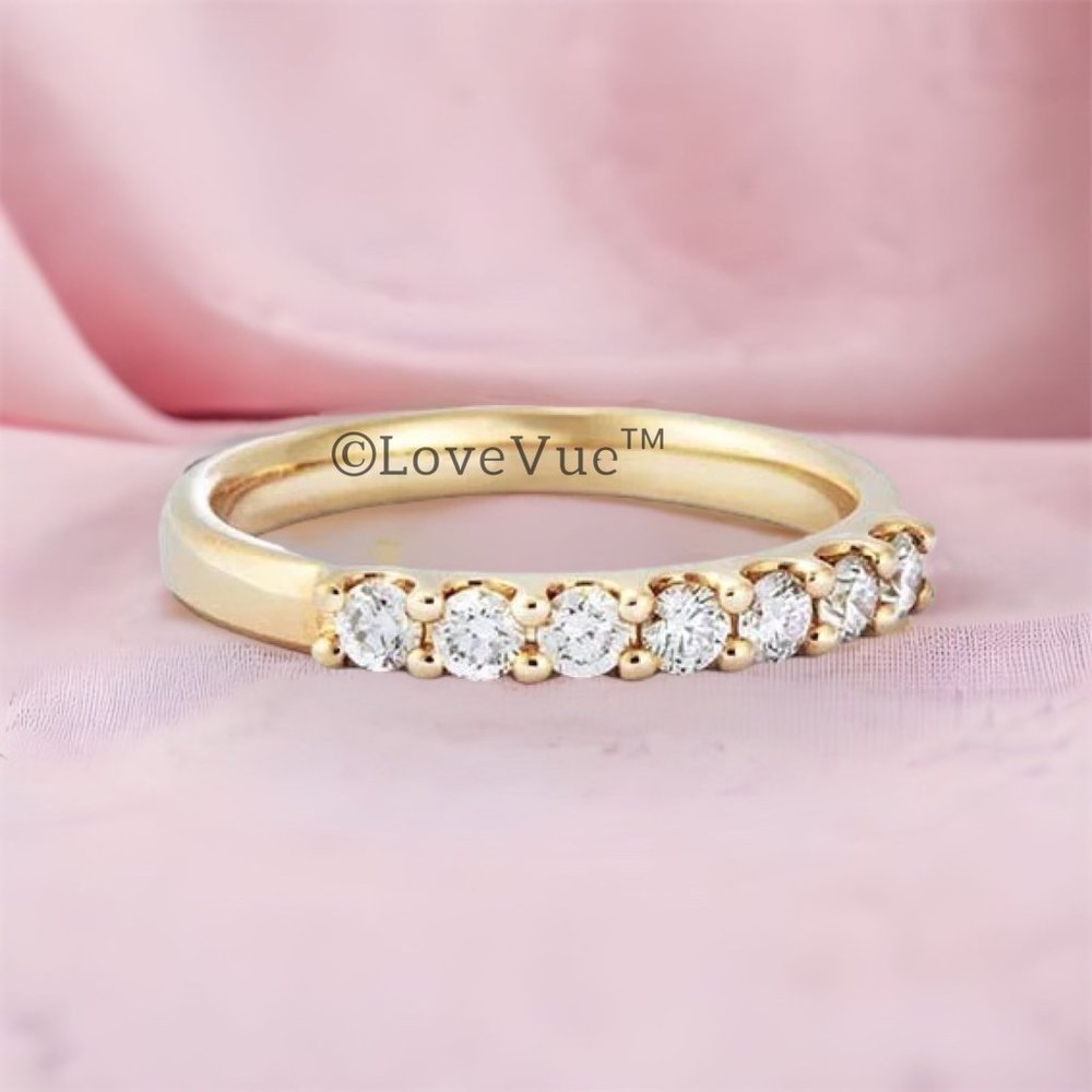 2.5mm Diamond Brilliant Cut Half Eternity Engagement Wedding Ring Band - Picture 3 of 16